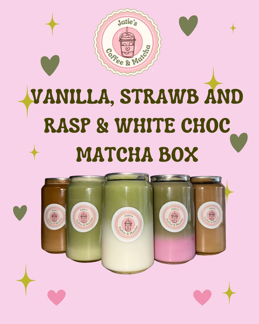 Vanilla, Strawb, Rasp and White Choc Matcha Box - 12 Cans